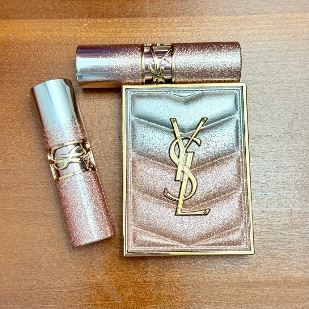 YSL VALENTINES EYESHADOW /  LIP  2026 - BRAND NEW - LIMITED EDITION PINK GLITTER